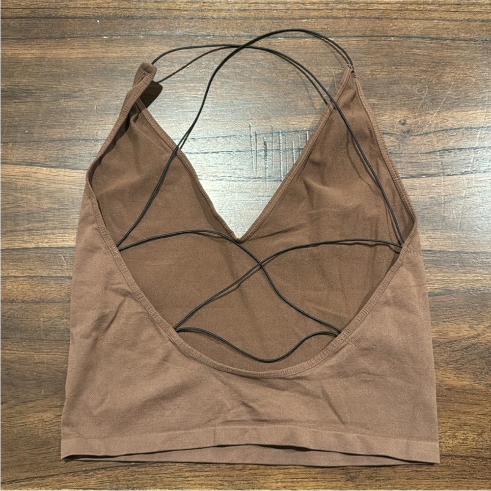 Free People intimately strappy open back crop bralette tank